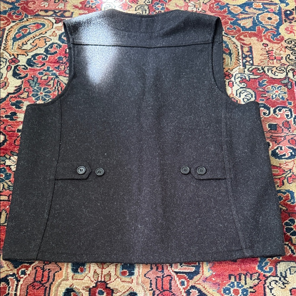 Filson Charcoal Wool Button-Front Vest - Picture 4 of 4